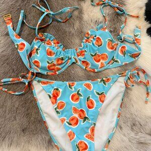 Wild Fable Citrus Print Bikini Size M